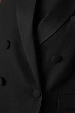 Double Breasted Satin Blazer