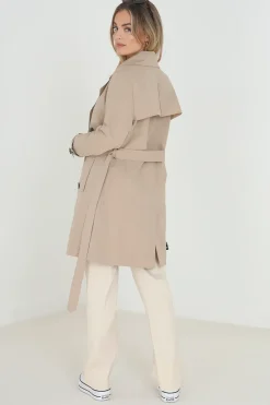 Double Breasted Short Trench Coat