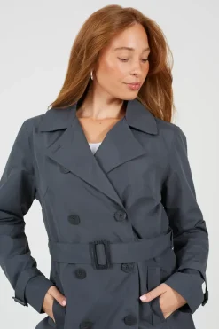 Double Breasted Short Trench Coat