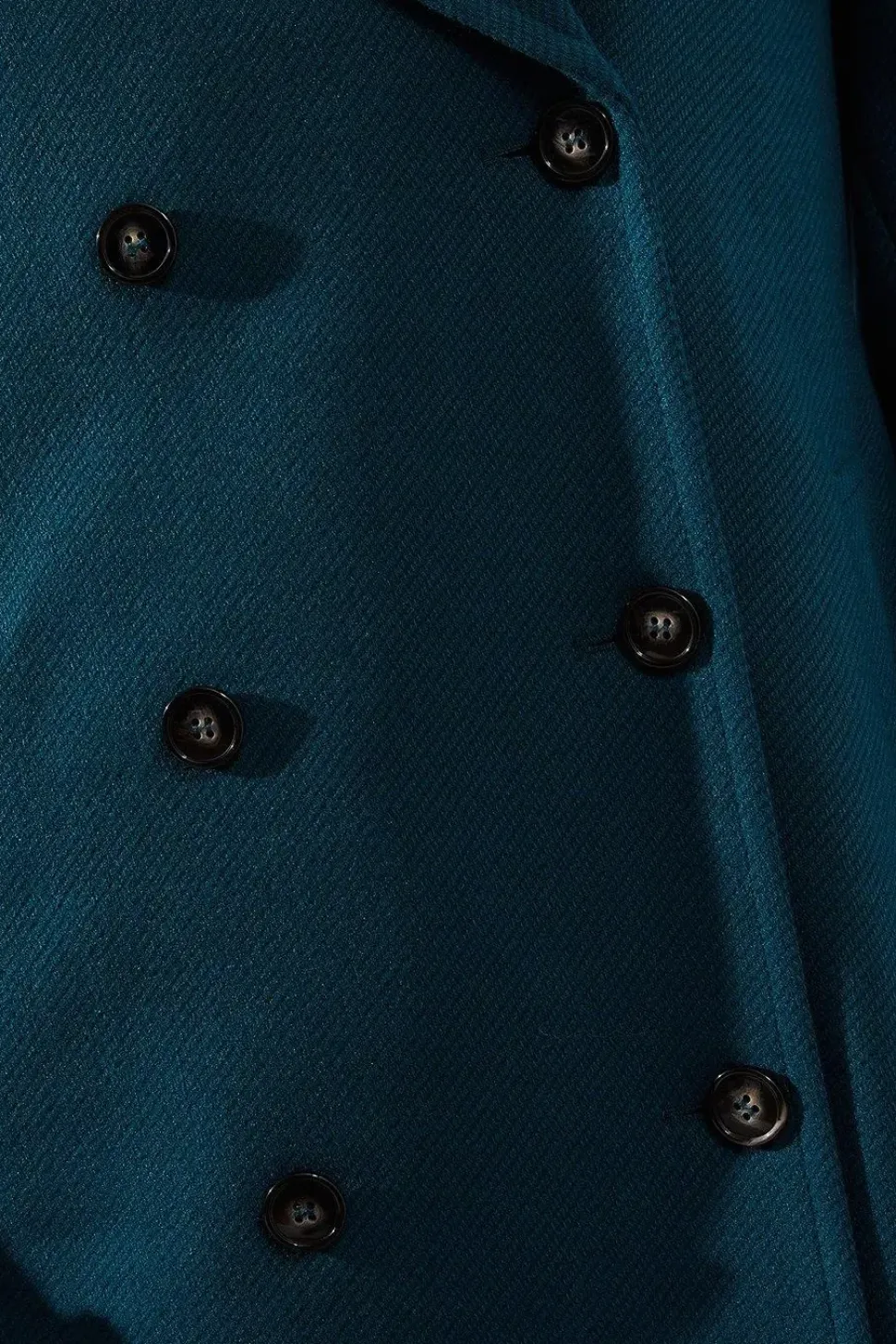 Double Breasted Twill Military Blazer Coat