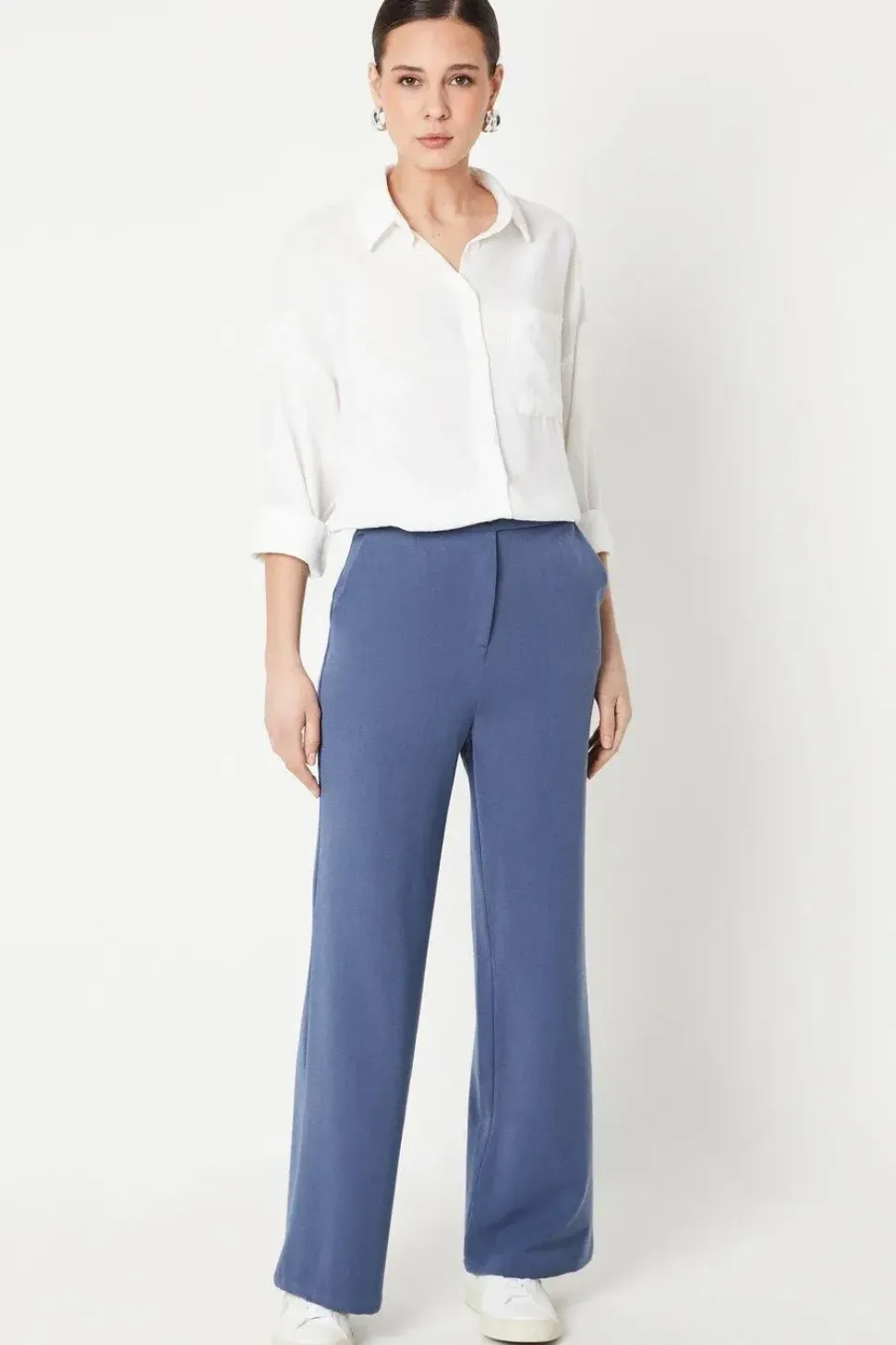 Double Button Waistband Trousers