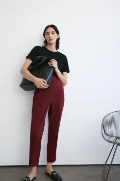 Double Crepe High Waisted Dart Detail Trouser