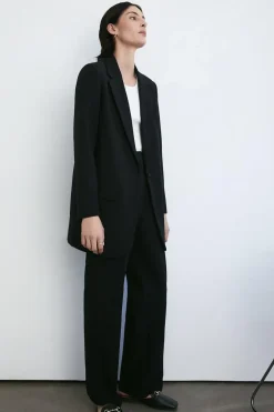Double Crepe Longline Single Breasted Blazer
