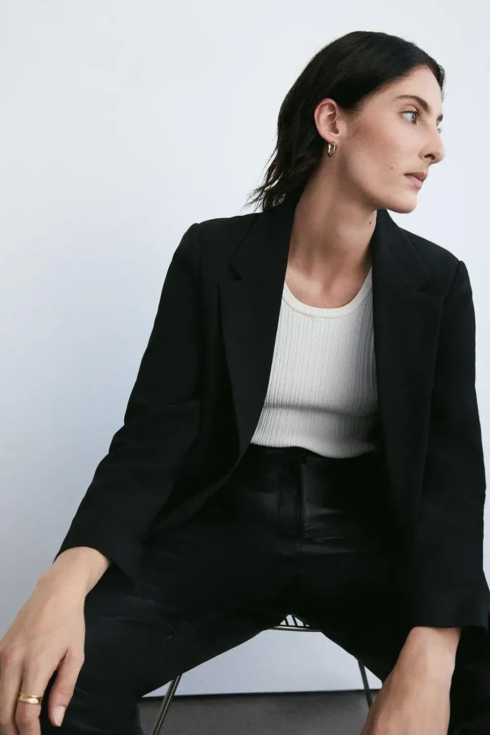 Double Crepe Longline Single Breasted Blazer