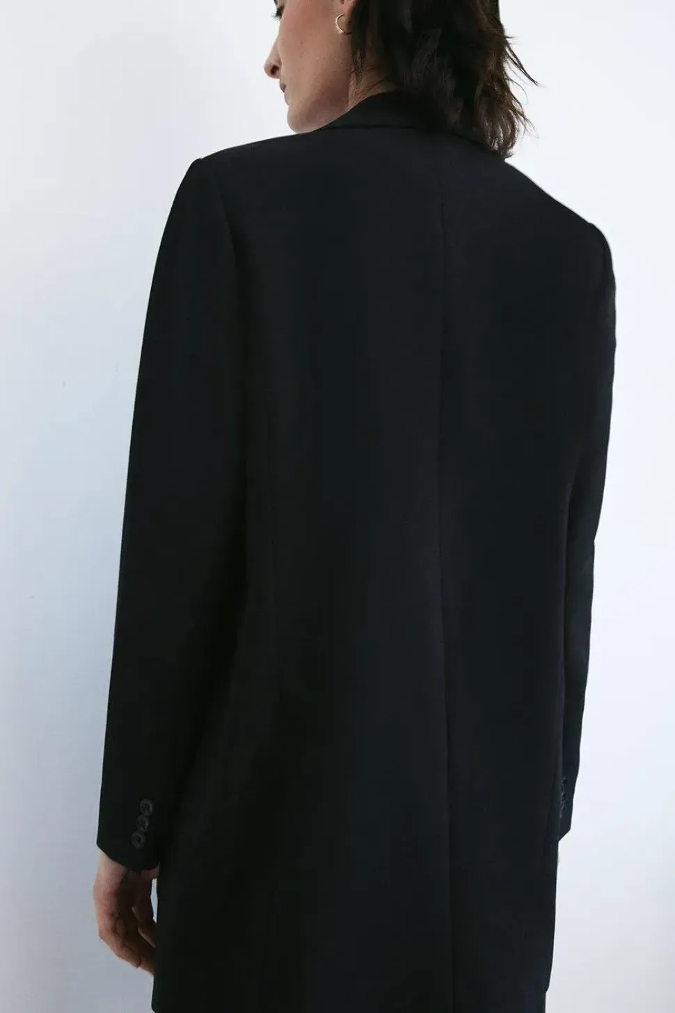 Double Crepe Longline Single Breasted Blazer