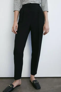 Double Crepe Pleat Peg Trouser