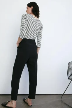Double Crepe Pleat Peg Trouser