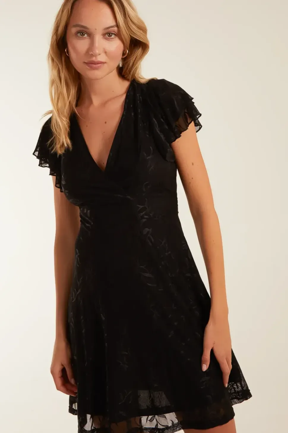 Double Frill Wrap Dress