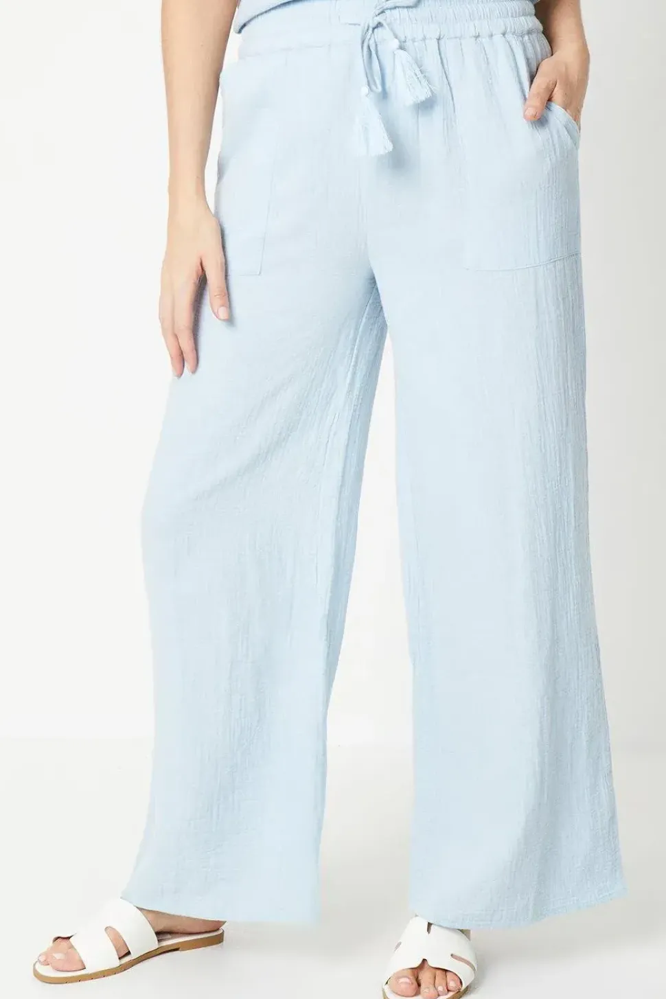 Double Gauze Wide Leg Trouser