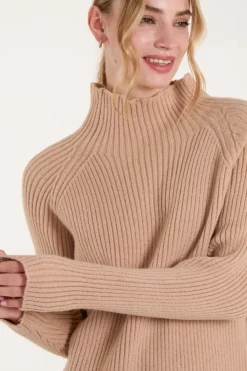 Double Hem Detail High Neck Jumper