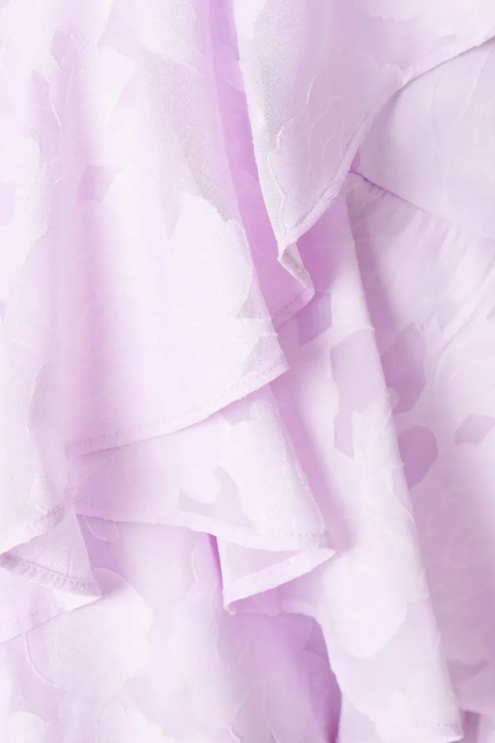 Double Ruffle Georgette Jacquard Midi Dress
