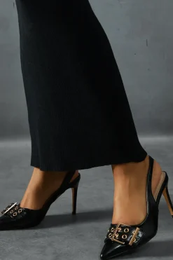 Double Strap Buckle Heels