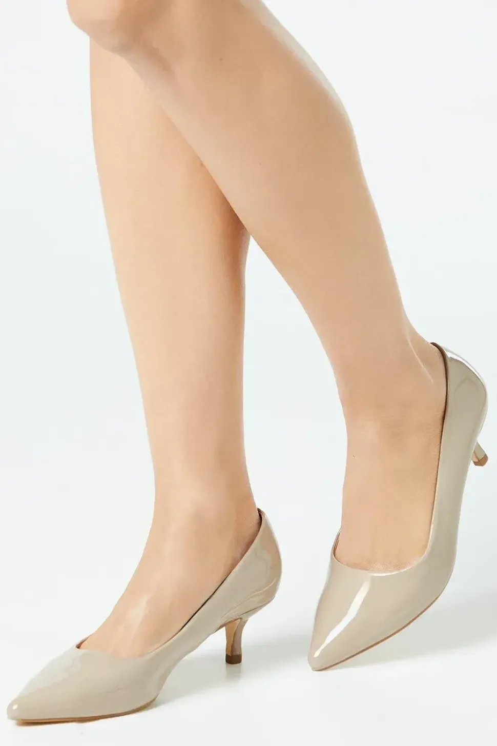 Dove Kitten Heel Court Shoes
