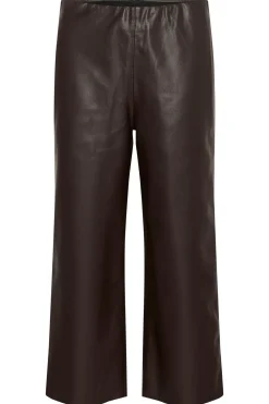 DowieSZ Cropped Faux Leather Trousers-