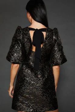 Dp Luxe Gold Jacquard Mini Dress