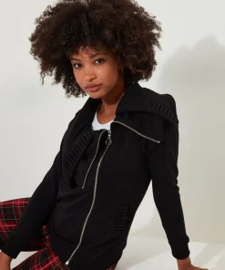 Dramatic Collar Jersey Top