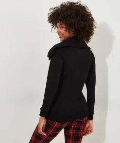 Dramatic Collar Jersey Top
