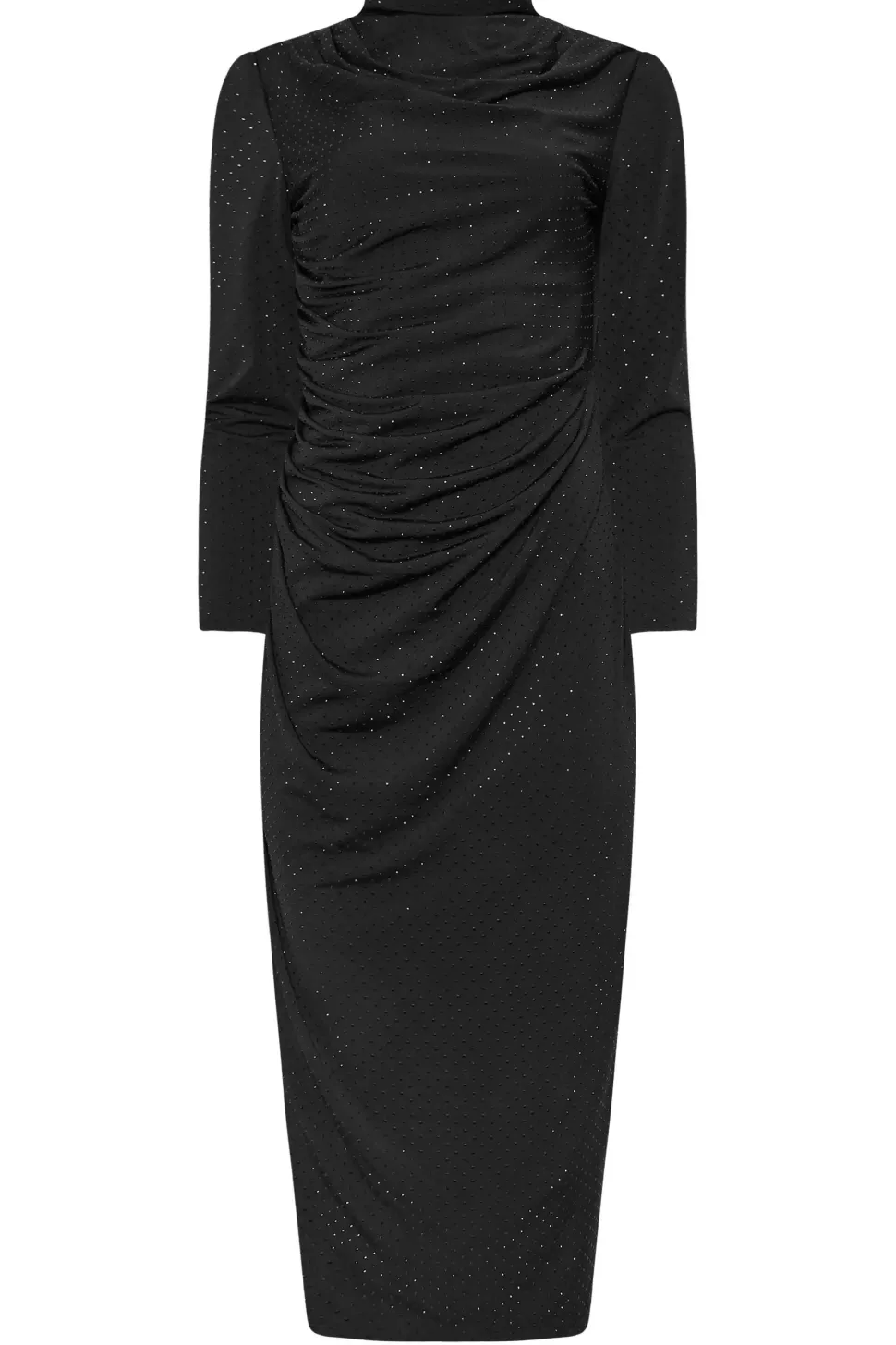 Draped Front Embellished Maxi Dress