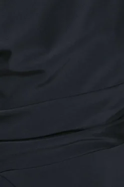 Draped Panelled One Shoulder Crepe Wedding Guest Dress
