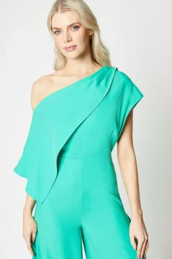 Drape One Shoulder Wide Leg Jumpsuit