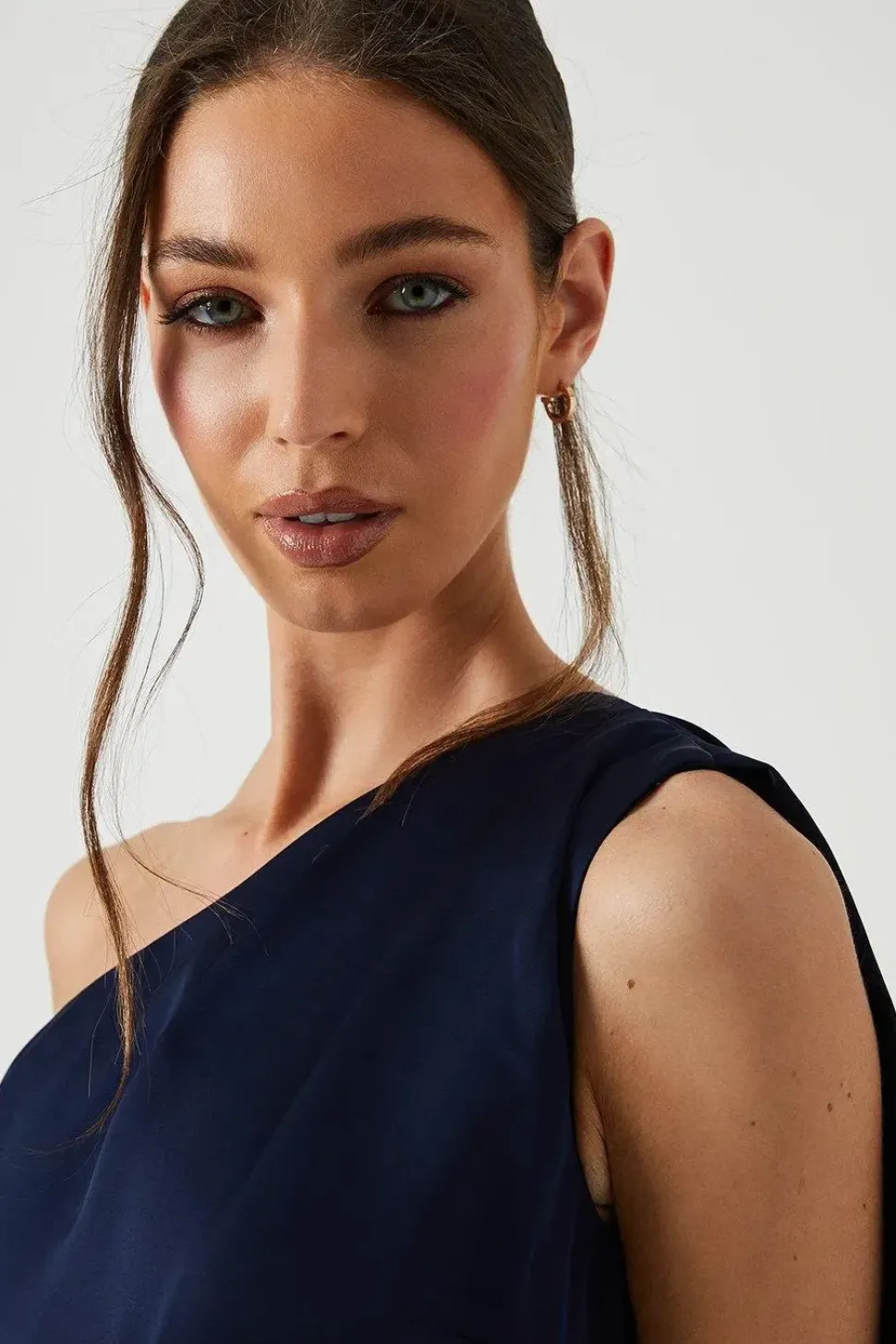 Drape Shoulder Detail Bridesmaid Dress