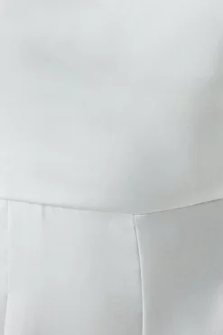 Drape Shoulder Satin Bridesmaids Jumpsuit