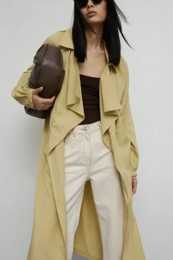 Drawcord Waist Duster Jacket