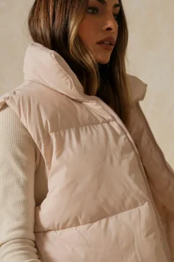 Drawstring Detail Cropped Gilet