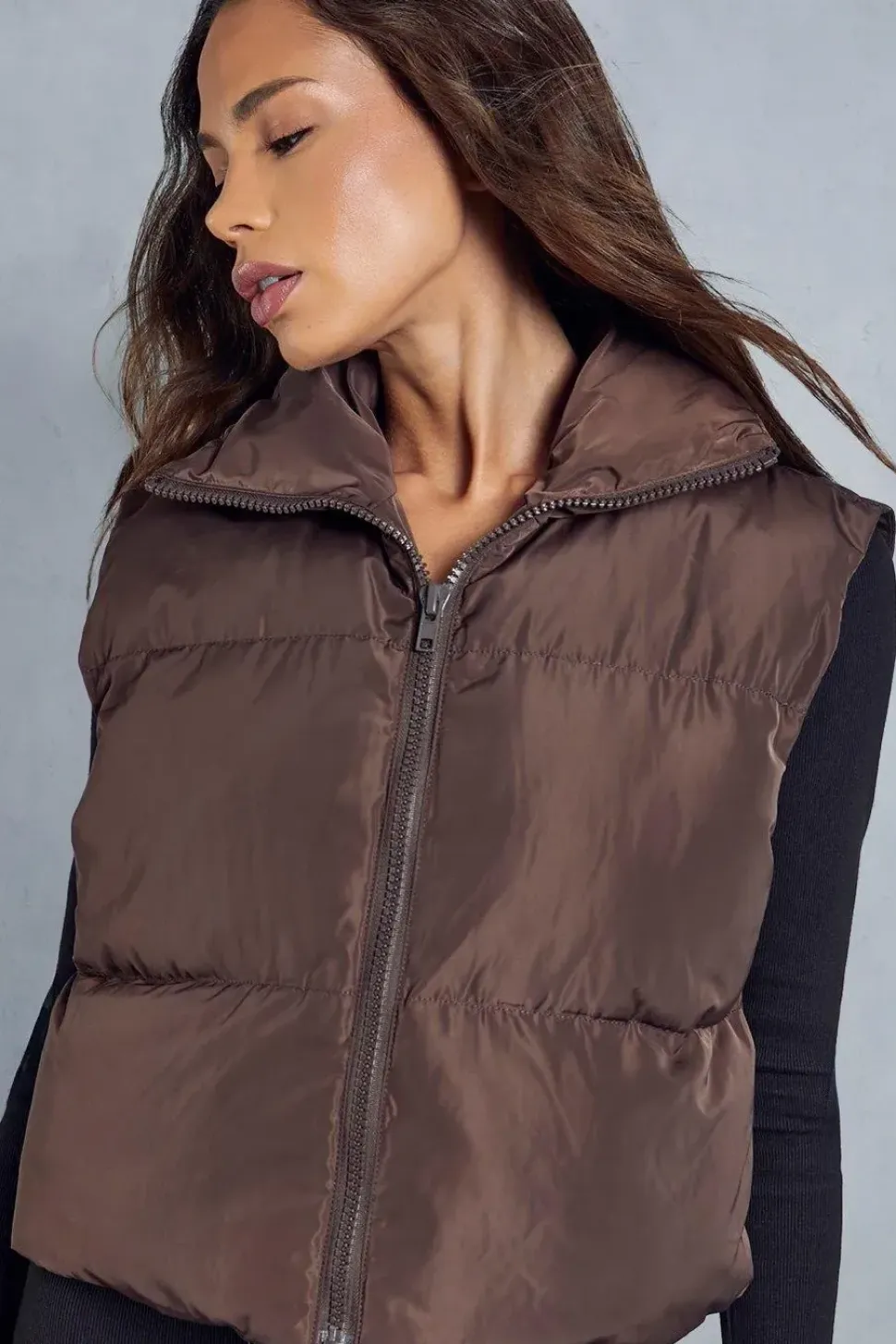 Drawstring Detail Cropped Gilet