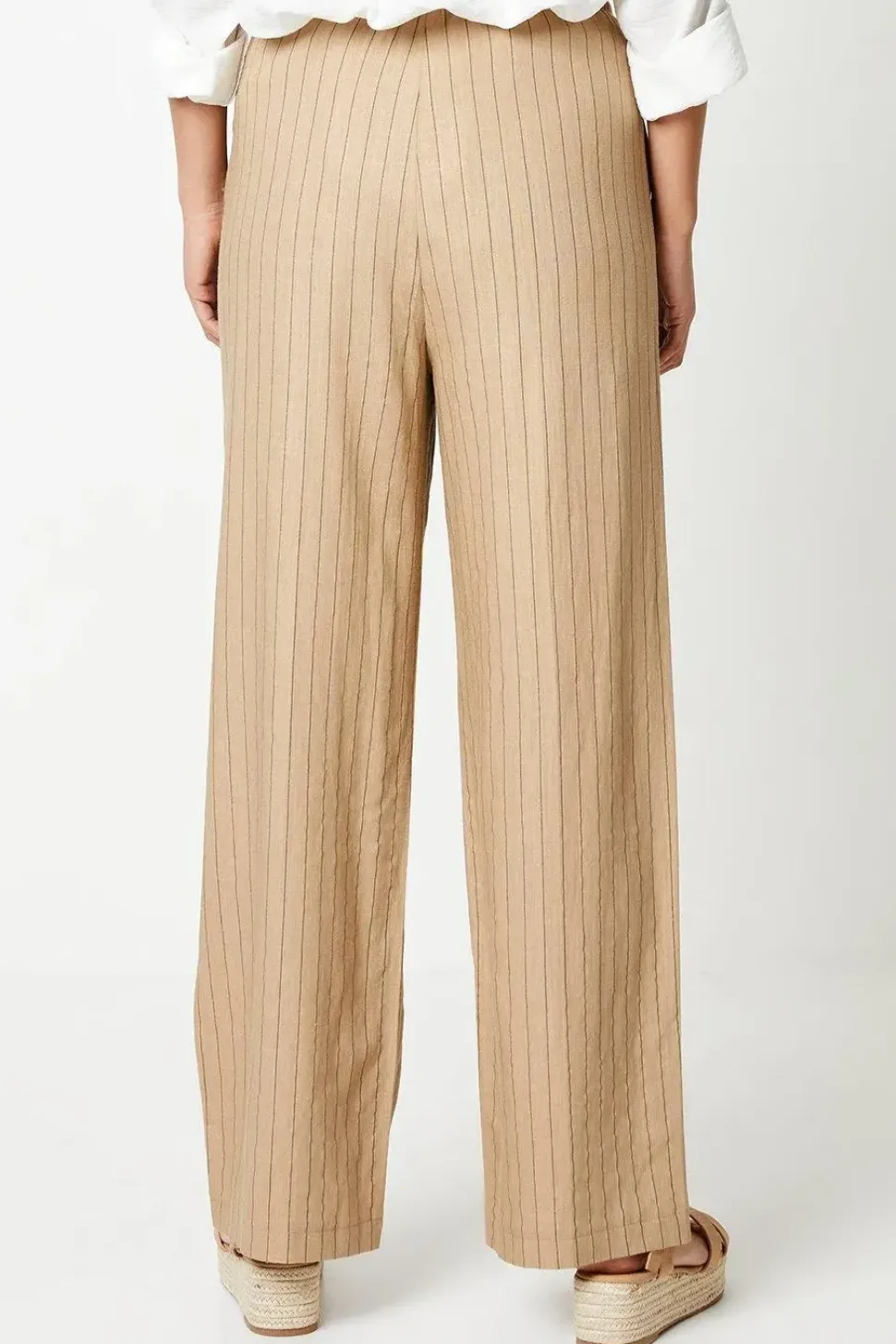 Drawstring Tie Waist Wide Leg Trouser