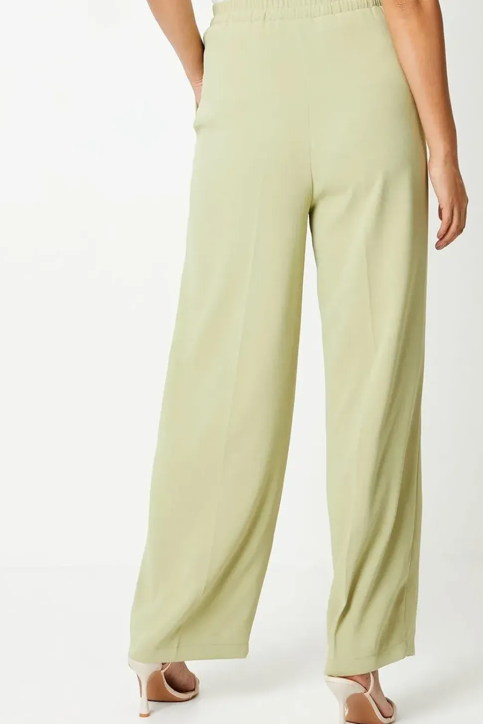 Drawstring Tie Waist Wide Leg Trouser