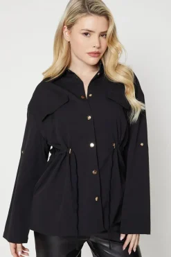 Drawstring Waist Shacket