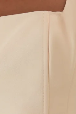 Duchess Satin Square Neckline Dipped Waist Voluminous Mini Dress
