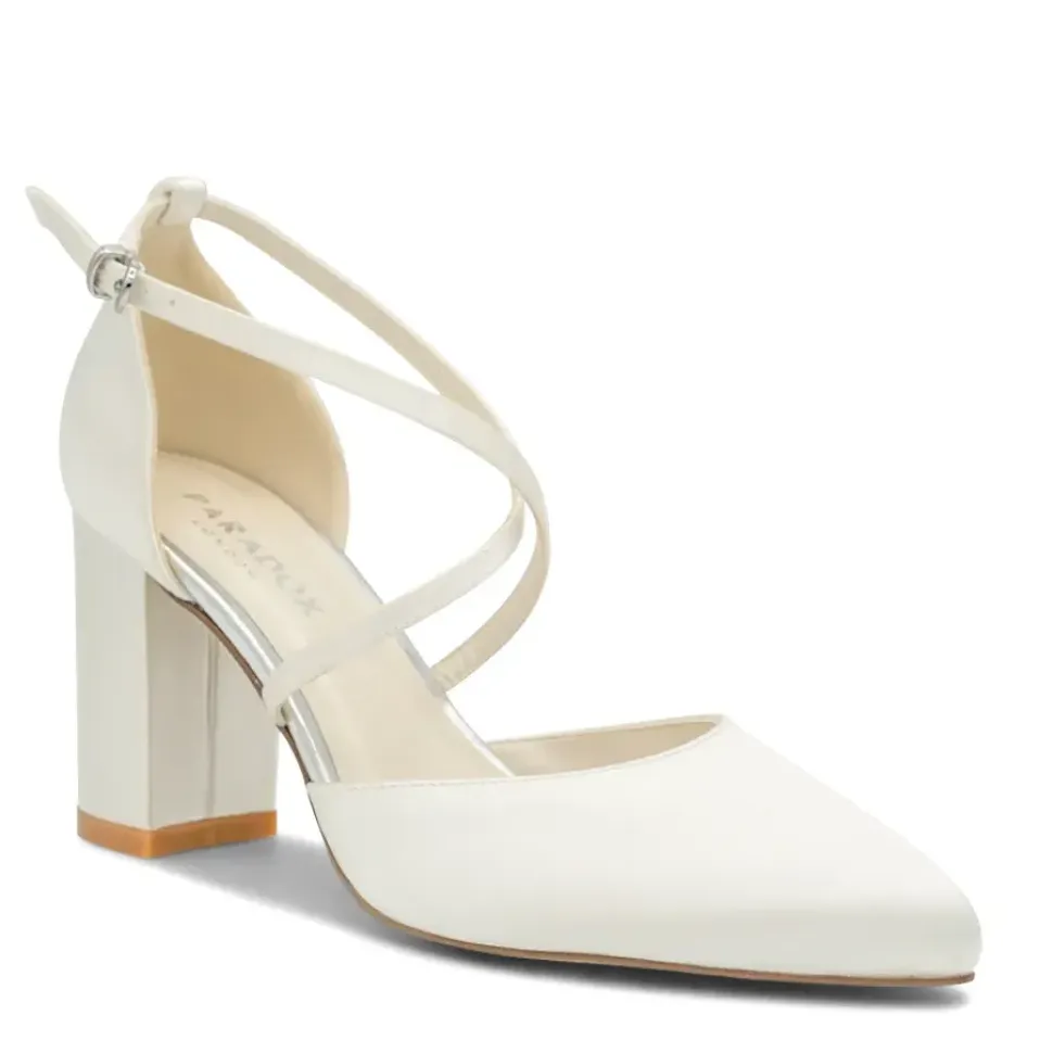 Dyeable satin 'Alysha' High Block Heel Court Shoes