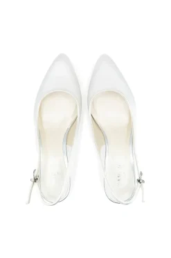 Dyeable Satin 'Andirenne' Mid Block Heel Sling Back Court Shoes