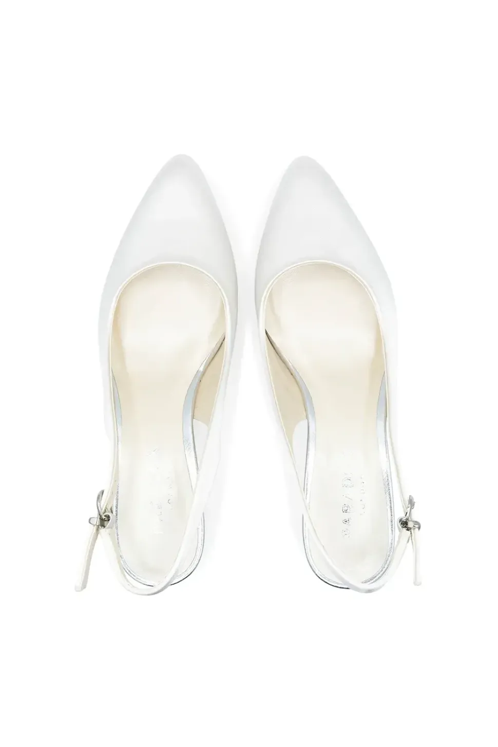 Dyeable Satin 'Andirenne' Mid Block Heel Sling Back Court Shoes