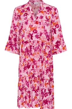 EdaSZ Knee Length Half Sleeves Dress-Leopard Print