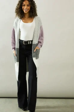 Edge to Edge Longline Colourblock Cardigan