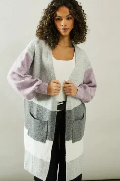 Edge to Edge Longline Colourblock Cardigan