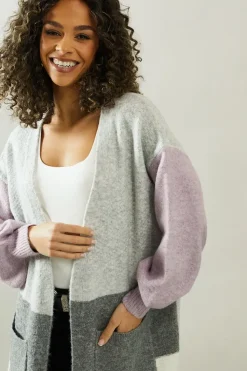 Edge to Edge Longline Colourblock Cardigan