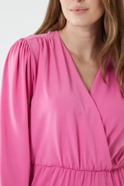 Elasticated Waist Crossover Long Sleeve Jumpsuit