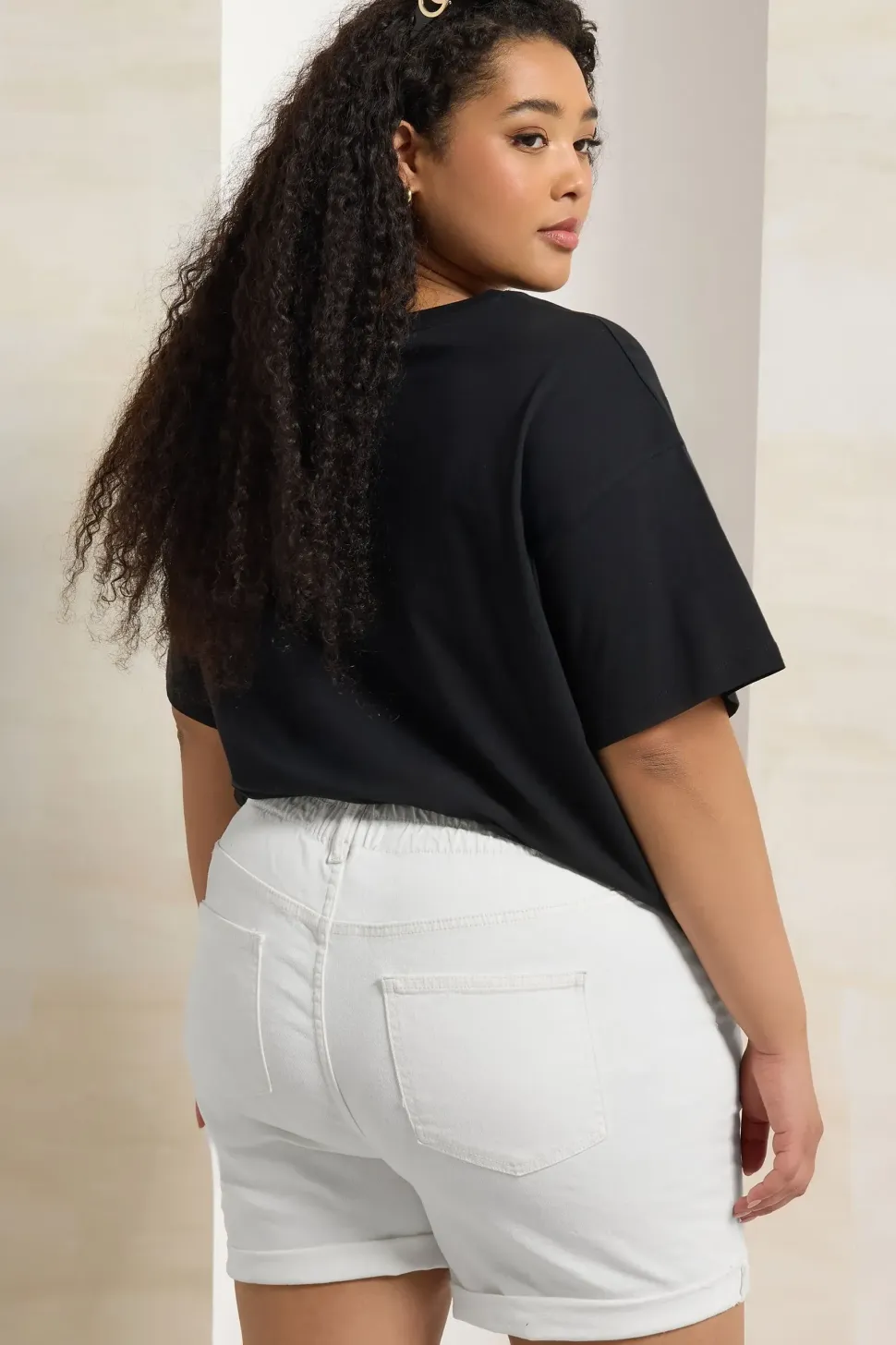 Elasticated Waist Denim Shorts
