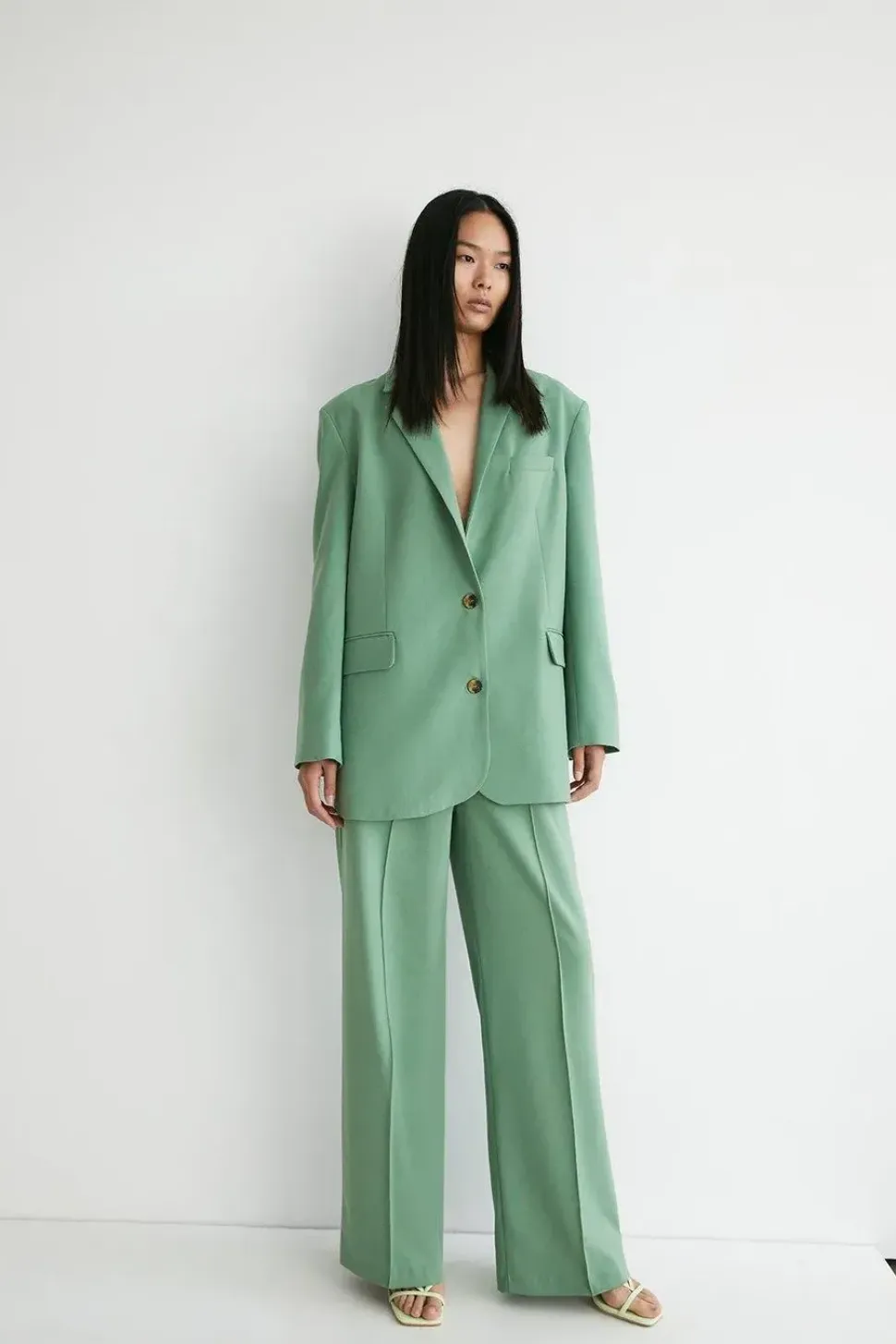 Elastic Waist Wide Leg Trousers