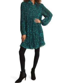 Ella Dotty Pleat  Mini Dress-
