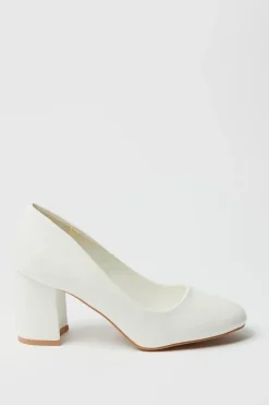 Ella Round Toe High Block Heel Court Shoes