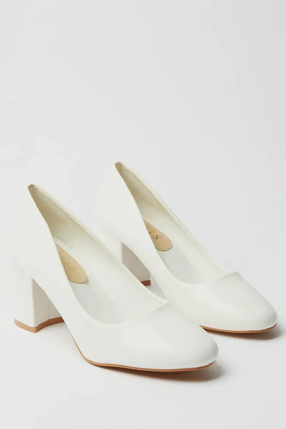 Ella Round Toe High Block Heel Court Shoes