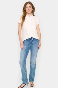 Elli Short Sleeve Ruffles Blouse-