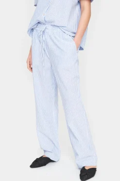 Elmiko Elastic Waist Casual Trousers-Striped