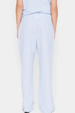Elmiko Elastic Waist Casual Trousers-Striped