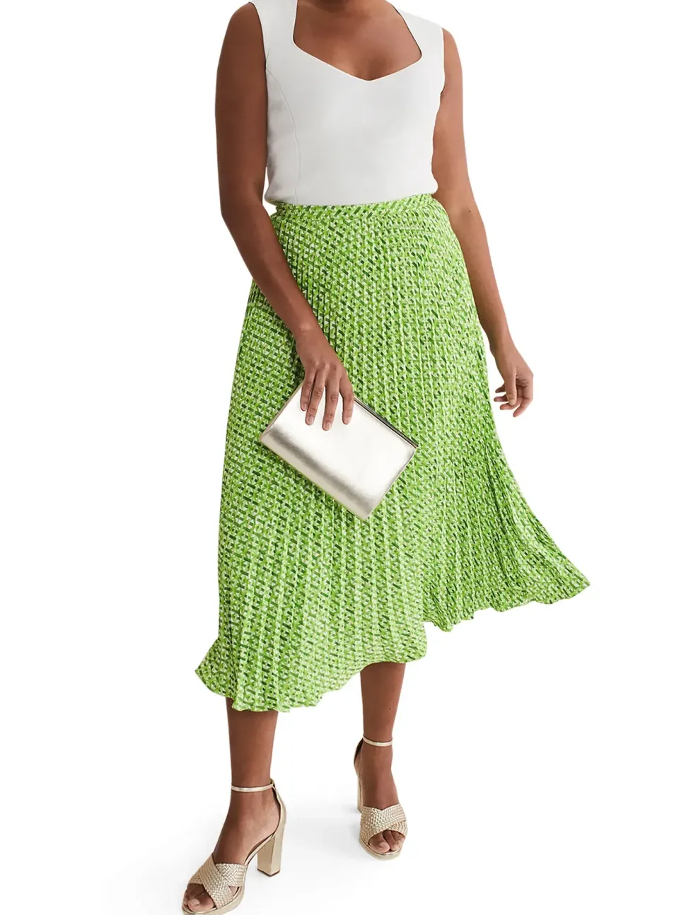 Elmina Basket Weave Geo Skirt-